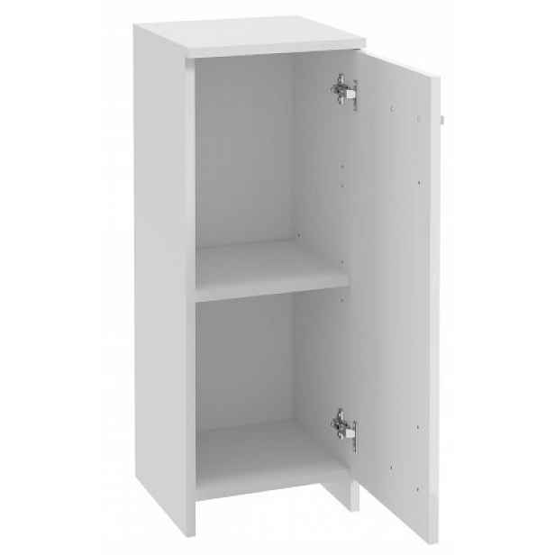 Koupelnová skříňka 80x30 cm úzká komoda malá stojící polosloupek bílý lesk