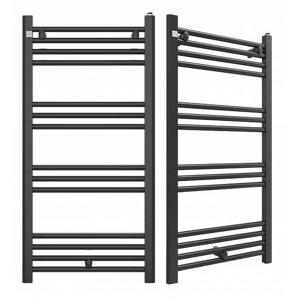 Koupelnový Radiátor 100/50 cm Černý Žebříkový Radiátor Moderní Puerto