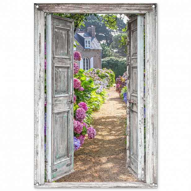 OnlyWow ZAHRADNÍ PLAKÁT Průhledné - Hortenzie - Květiny 80x120 cm