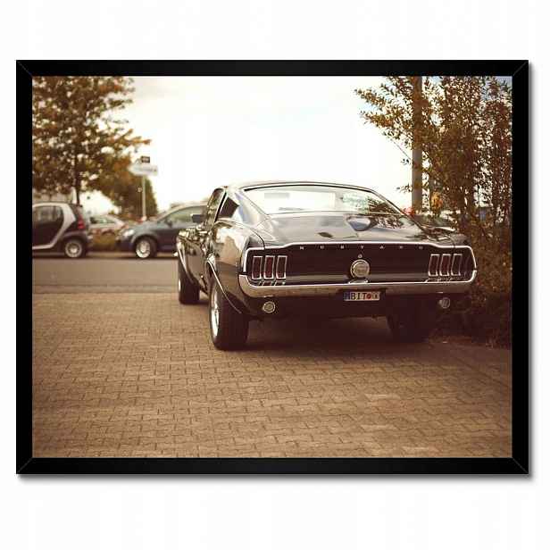 Plakáty v rámu 50x40 Ford Mustang černo-bílé