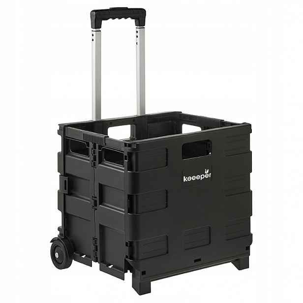 Univerzální koš na kolečkách, transportní, plast, černý, 65 l