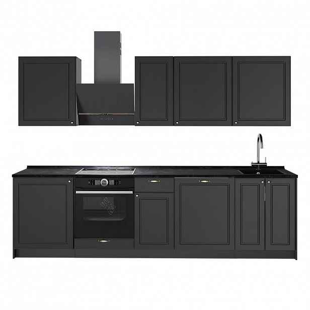 Vicco KUCHYŇSKÝ KOUT Fame-Line, Anthrazit-Gold Landhaus/Antracit, 280 cm, PD Antracit