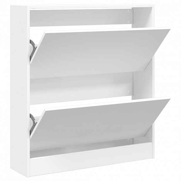 vidaXL Botník bílý 80 x 21 x 87,5 cm kompozitní dřevo