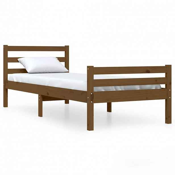 vidaXL Rám postele medově hnědý masivní dřevo 75x190cm malé jednolůžko