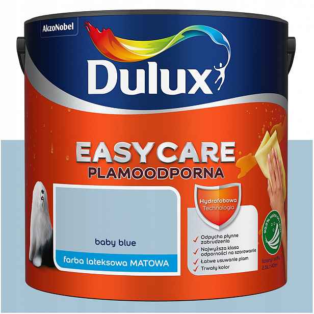 Barva na stěny stropů odolná proti skvrnám Dulux Easycare Baby Blue 2,5L