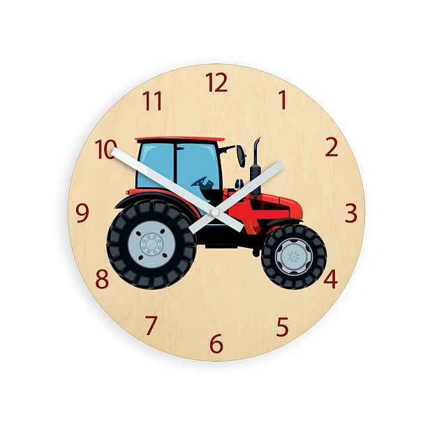 ModernClock Dětské nástěnné hodiny Ami Traktor 30 cm vícebarevné