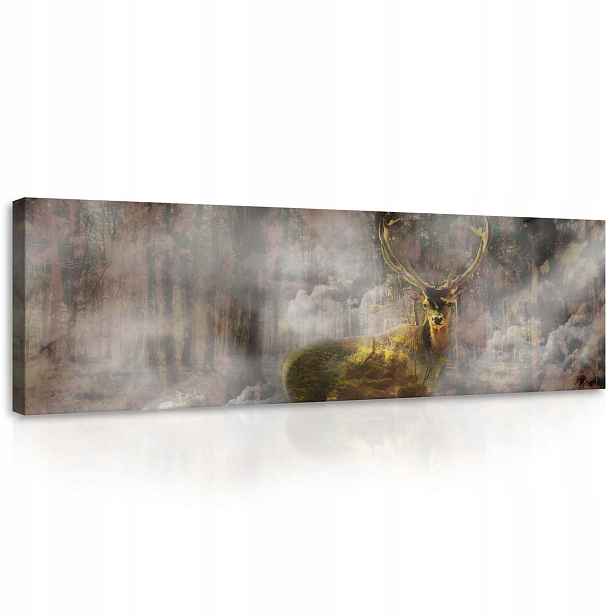 Obraz 145x45 Zlatý jelen Moderní styl do ložnice, příroda v domě