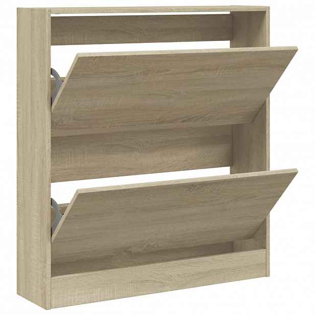 vidaXL Botník dub sonoma 80 x 21 x 87,5 cm kompozitní dřevo