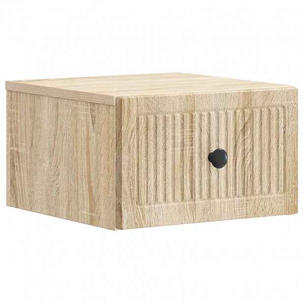 vidaXL Nástěnný noční stolek Dub sonoma 33 x 34,5 x 20 cm