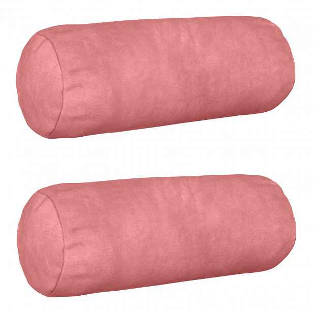 vidaXL Povlak na polštář 2 pcs HEERLEN Růžová Ø 15 x 40 cm Samet