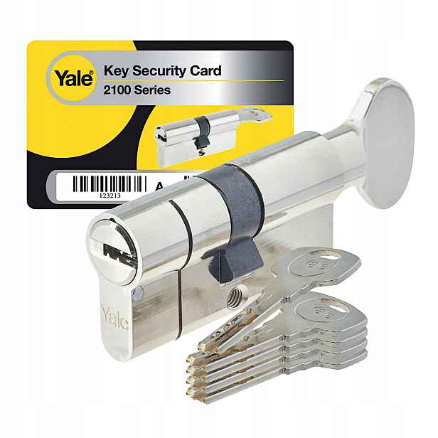 vložka Yale 2100 35/55G s knoflíkem nikl 6.D