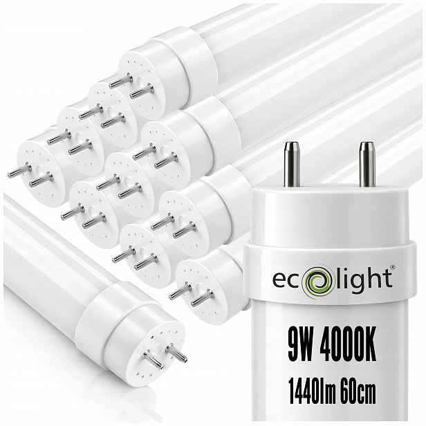 10x Led žárovky 60 cm 9W 1440lm Bílá Neutrální 4000K Výkonná pro svítidla