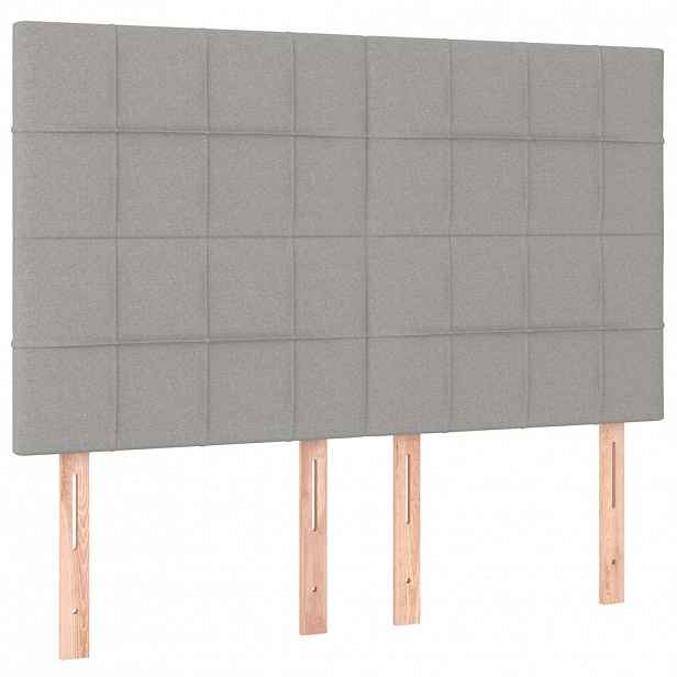 vidaXL Čelo postele světle šedé 144x5x118/128 cm látkové