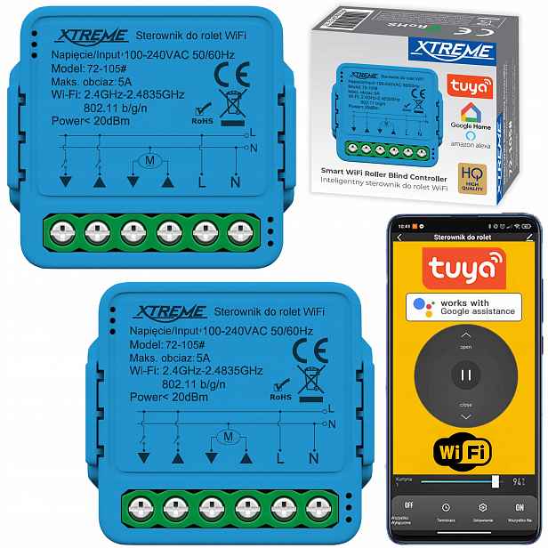 2x Inteligentní Ovladač Modul Pro Dopuszkové Rolety Mini Wifi Tuya Smart