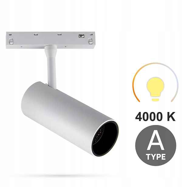 Reflektor Bílý Led Track 30W 4000K Neutrální Typ A pro Smart Track 48VDC