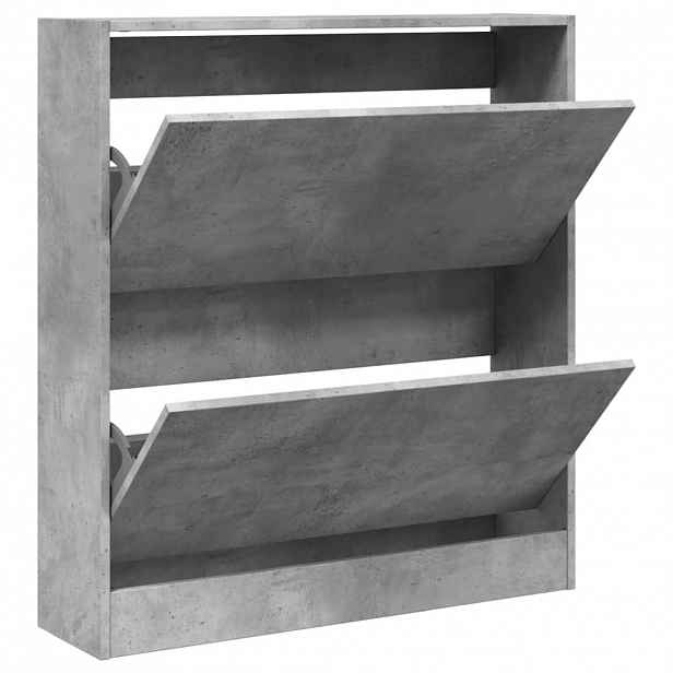 vidaXL Botník betonově šedý 80 x 21 x 87,5 cm kompozitní dřevo