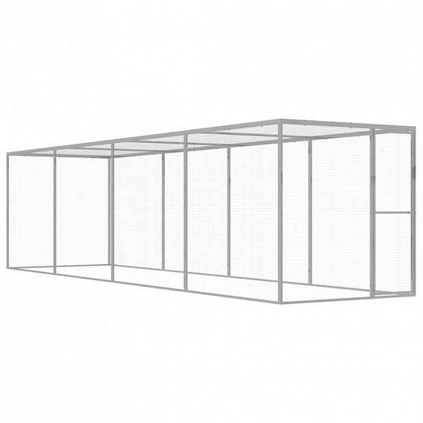 vidaXL Klec pro kočky 6 x 1,5 x 1,5 m pozinkovaná ocel