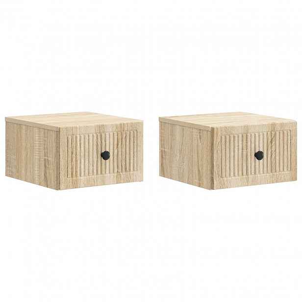 vidaXL Nástěnný noční stolek 2 ks Dub sonoma 33 x 34,5 x 20 cm