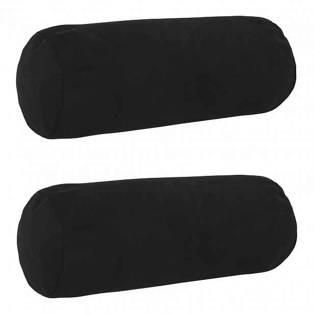 vidaXL Povlak na polštář 2 pcs HEERLEN Černá Ø 15 x 40 cm Samet