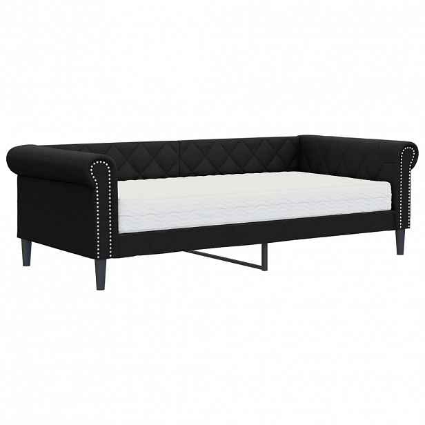 vidaXL Válenda s matrací černá 90 x 200 cm umělá kůže