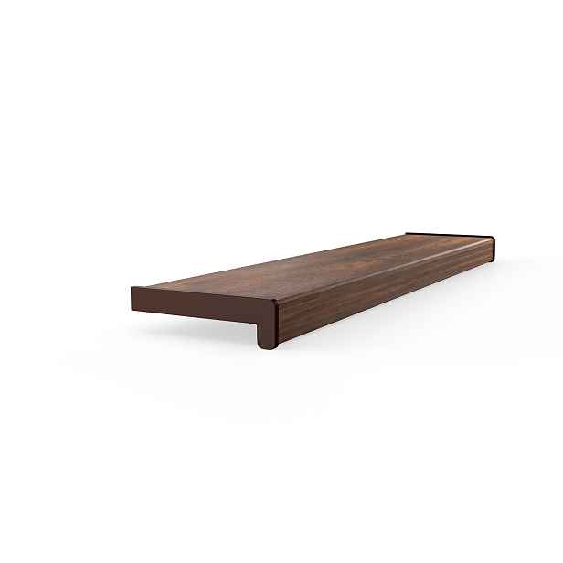 Vnitřní komorový parapet z Pvc s krytkami, šířka 25 cm, délka 110 cm, Ořech