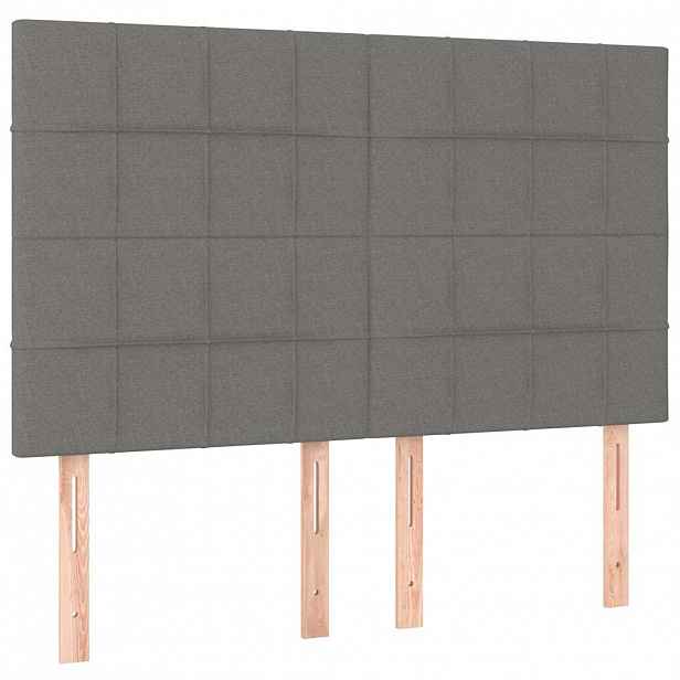 vidaXL Čelo postele tmavě šedé 144x5x118/128 cm látkové