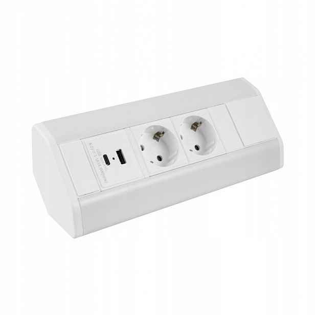 Corner Box Usb rohový prodlužovací kabel s schuko