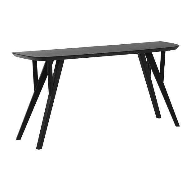 Matně černý konzolový stolek z masivu akácie 44x160 cm Quenza – Light & Living