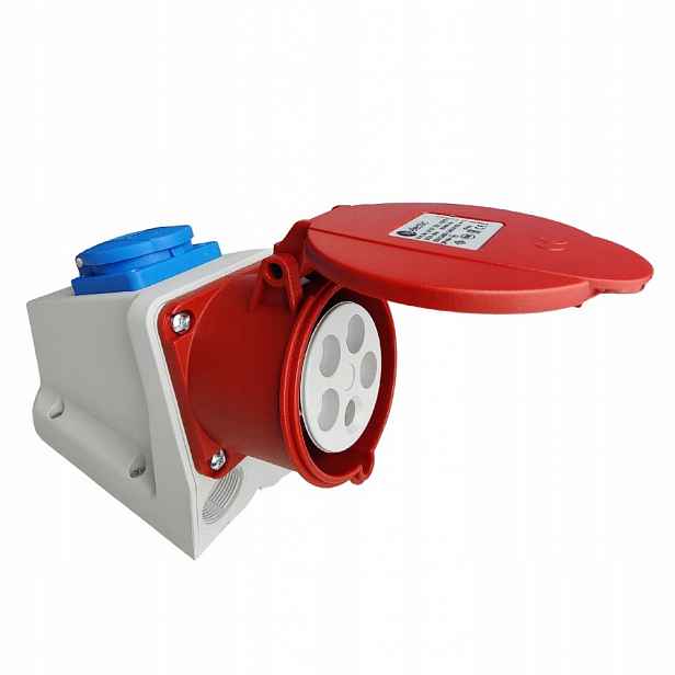 Nástěnná zásuvka Combo 5-pólová Cee 32A IP44 Schuko 230V