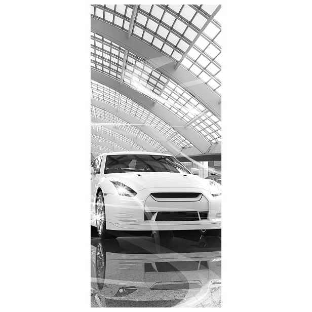 Samolepka Fototapeta Nissan Gtr Černobílý Sportovní Duch 91x211