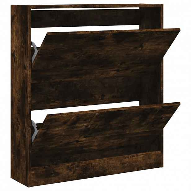 vidaXL Botník kouřový dub 80 x 21 x 87,5 cm kompozitní dřevo