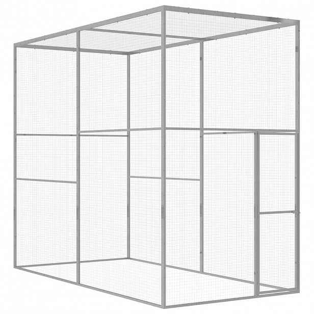 vidaXL Klec pro kočky 3 x 1,5 x 2,5 m pozinkovaná ocel