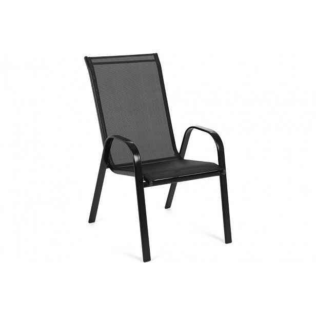 Zahradní židle ocel / textilie Černá