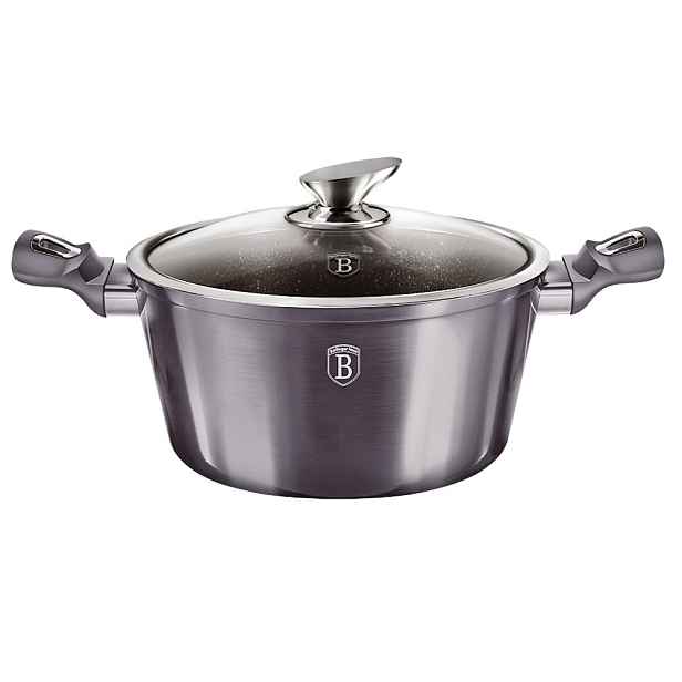 BERLINGERHAUS Kastrol s poklicí s mramorovým povrchem 24 cm Carbon PRO Line BH-6893