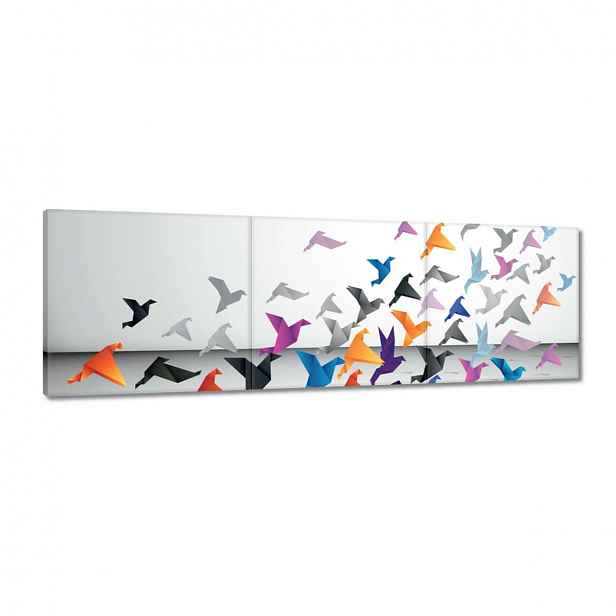 Obrazy 120x40 Origami Ptáci v letu