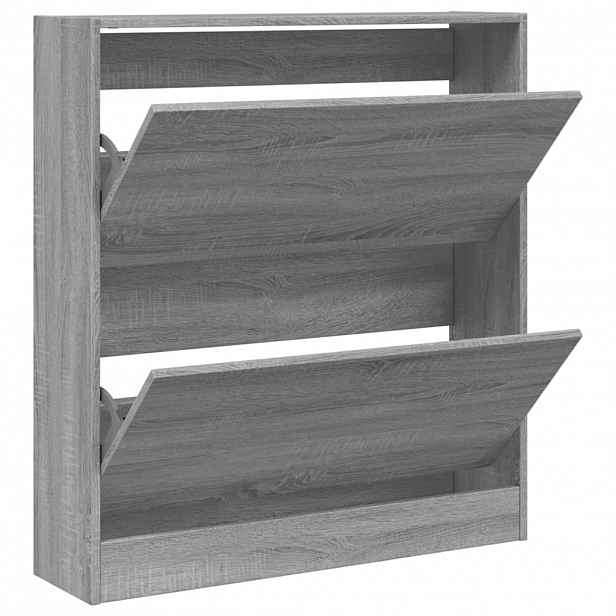 vidaXL Botník šedý sonoma 80 x 21 x 87,5 cm kompozitní dřevo