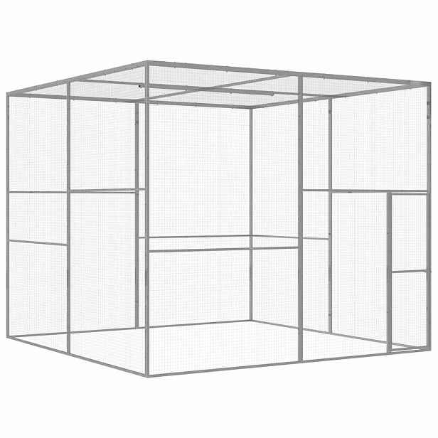 vidaXL Klec pro kočky 3 x 3 x 2,5 m pozinkovaná ocel