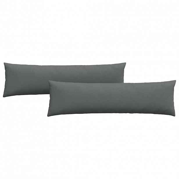 vidaXL Pohovkové polštáře 2 ks textil Tmavě šedá 145 x 40 cm