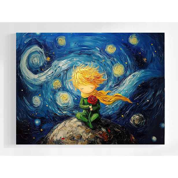 Plakát Pohádka Malý Princ Růže Van Gogh Styl 100x75