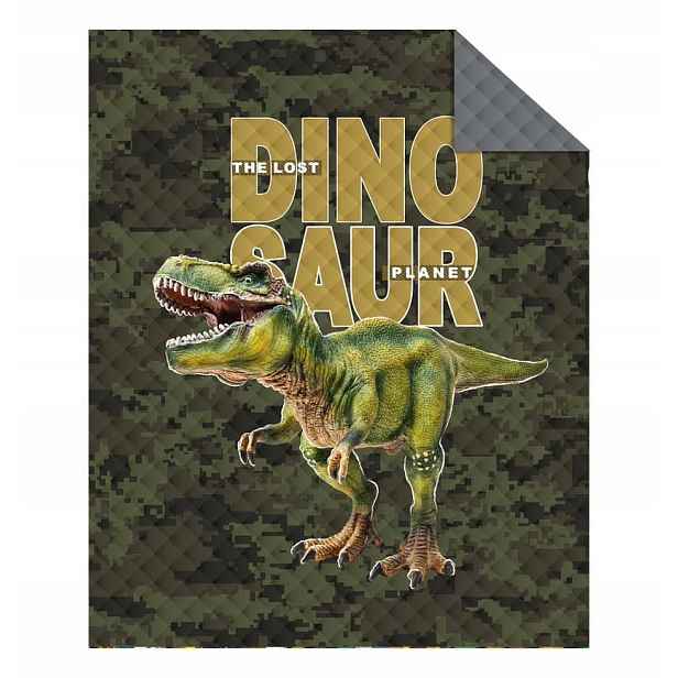 Detexpol Přehoz na postel Dinosaur Army Polyester, 170/210 cm (DL-555862)