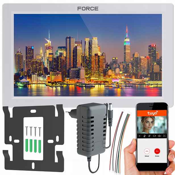 Force Dotykový monitor 7" 2 žilový bílý WiFi tuya MT-7"W-T-2W