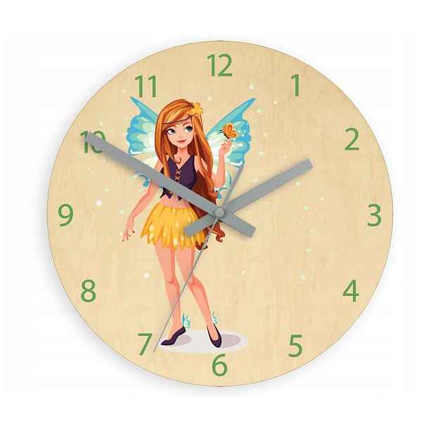 ModernClock Dětské nástěnné hodiny Ami Víla 30 cm vícebarevné