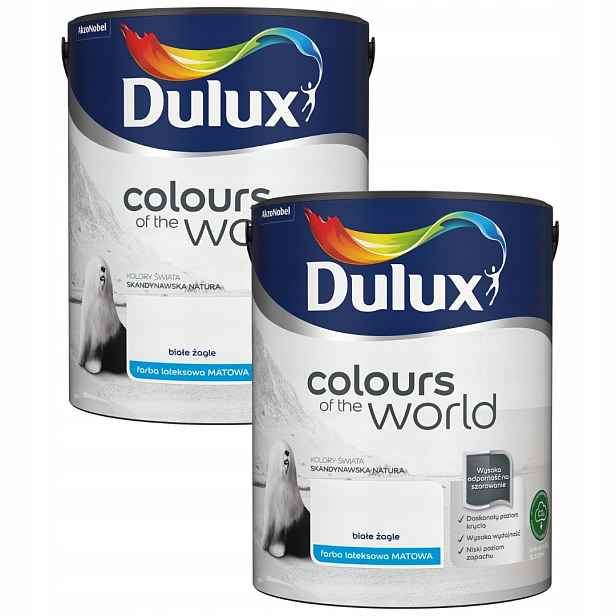 Set Dulux Barvy Světa 2x5L Barva Emulze Bílé Plachty 10L