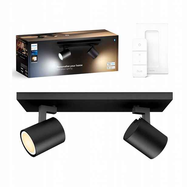 stropní svítidlo Led reflektor Černá 2x4.2W Cct Philips Hue Dimmer Switch