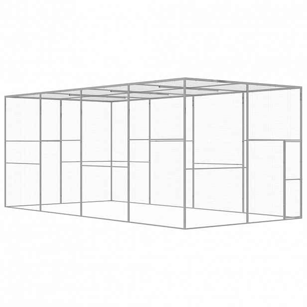 vidaXL Klec pro kočky 6 x 3 x 2,5 m pozinkovaná ocel