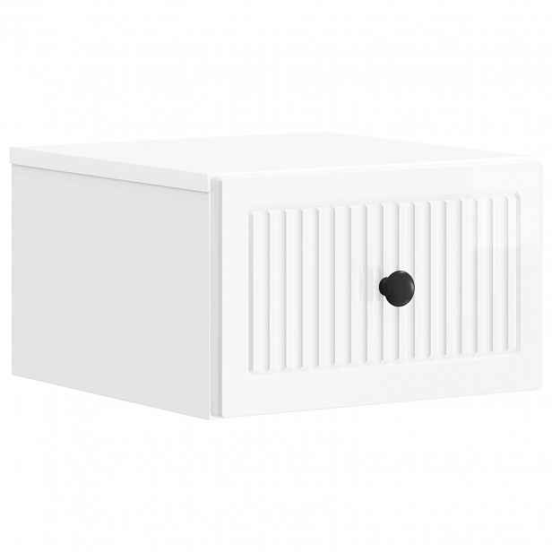 vidaXL Nástěnný noční stolek Bílá s vysokým leskem 33 x 34,5 x 20 cm