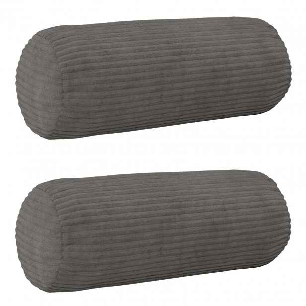 vidaXL Povlak na polštář 2 pcs HEERLEN Tmavě šedá Ø 15 x 40 cm