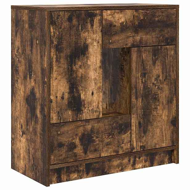 vidaXL Příborník se zásuvkami a dvířky kouřový dub 70,5x34x74,5 cm