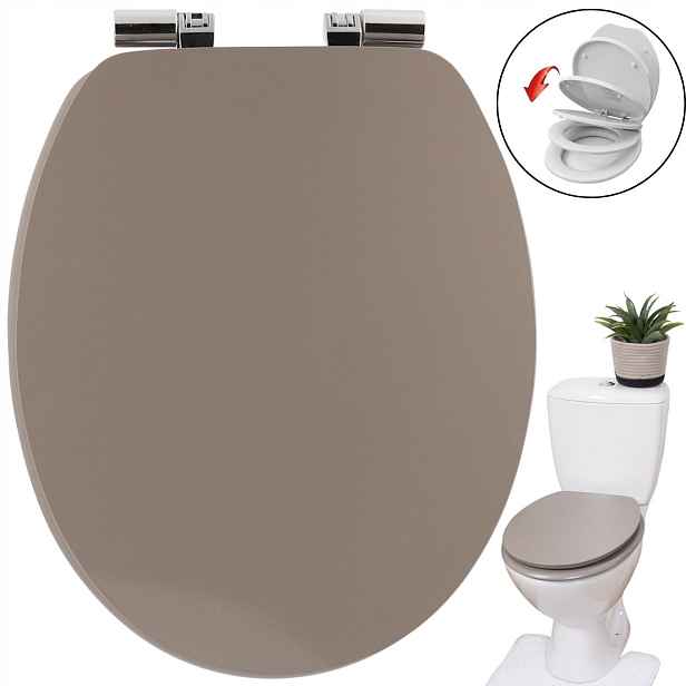 Wc Sedátko S Pozvolným Sklápěním, univerzální, Wc do koupelny Taupe