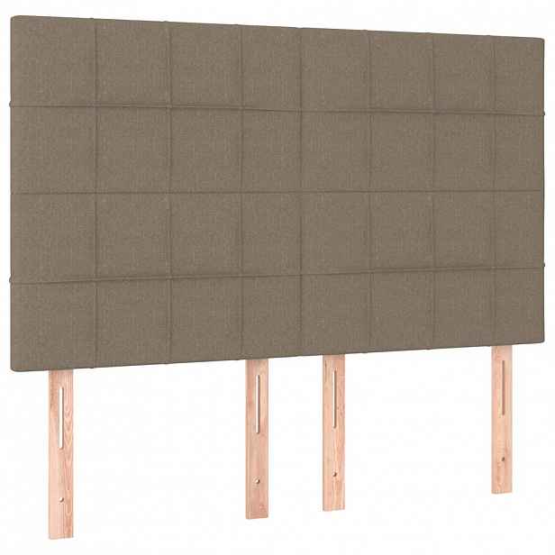 vidaXL Čelo postele béžové 144x5x118/128 cm látkové
